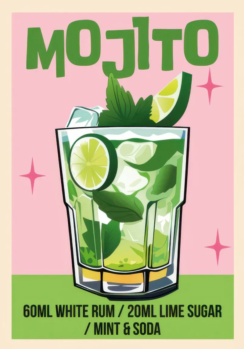 Mojito Cocktail canvas by Beauty wall