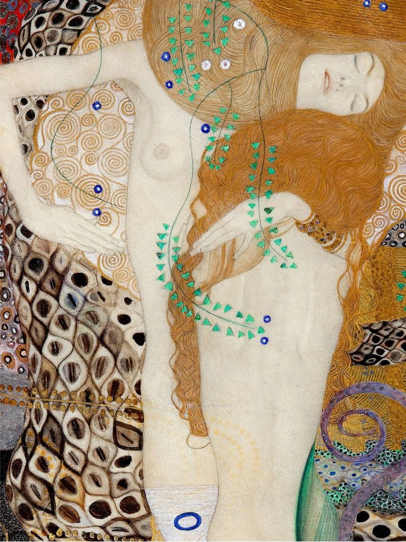 Schlangen bei Gustav Klimt Poster von DuncanBennett shop
