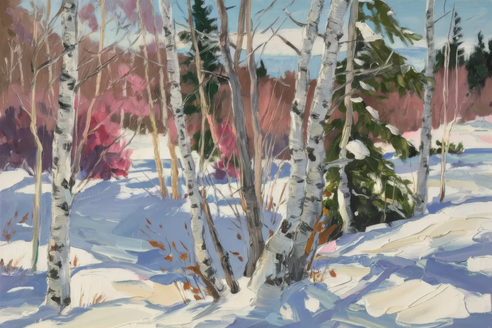 Birch Forest Snowfall hahnemühle by Lush Essence