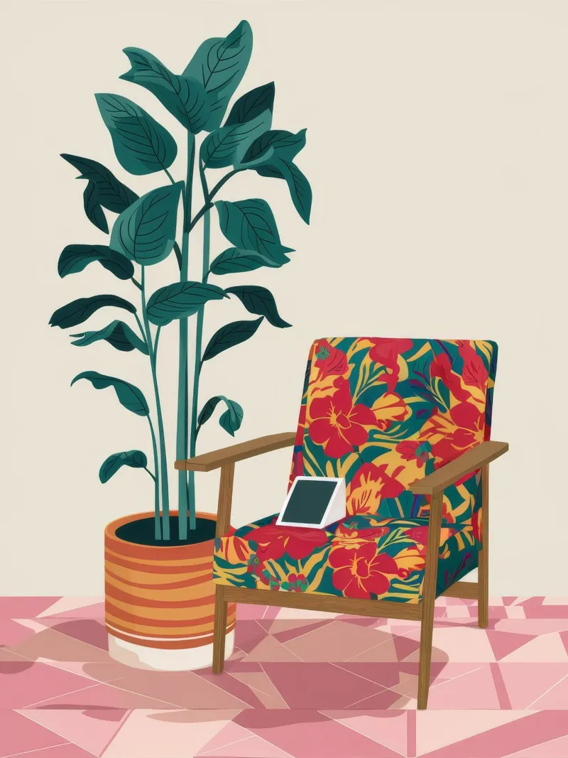 Poltrona Jungle Nook poster con telaio in plastica da Moonlite Desire