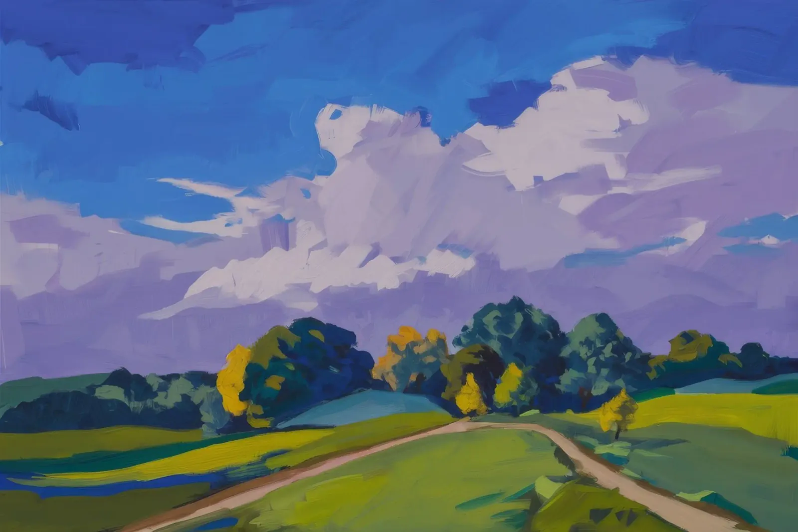 Campi drammatici per le nuvole poster da Radiance Landscape