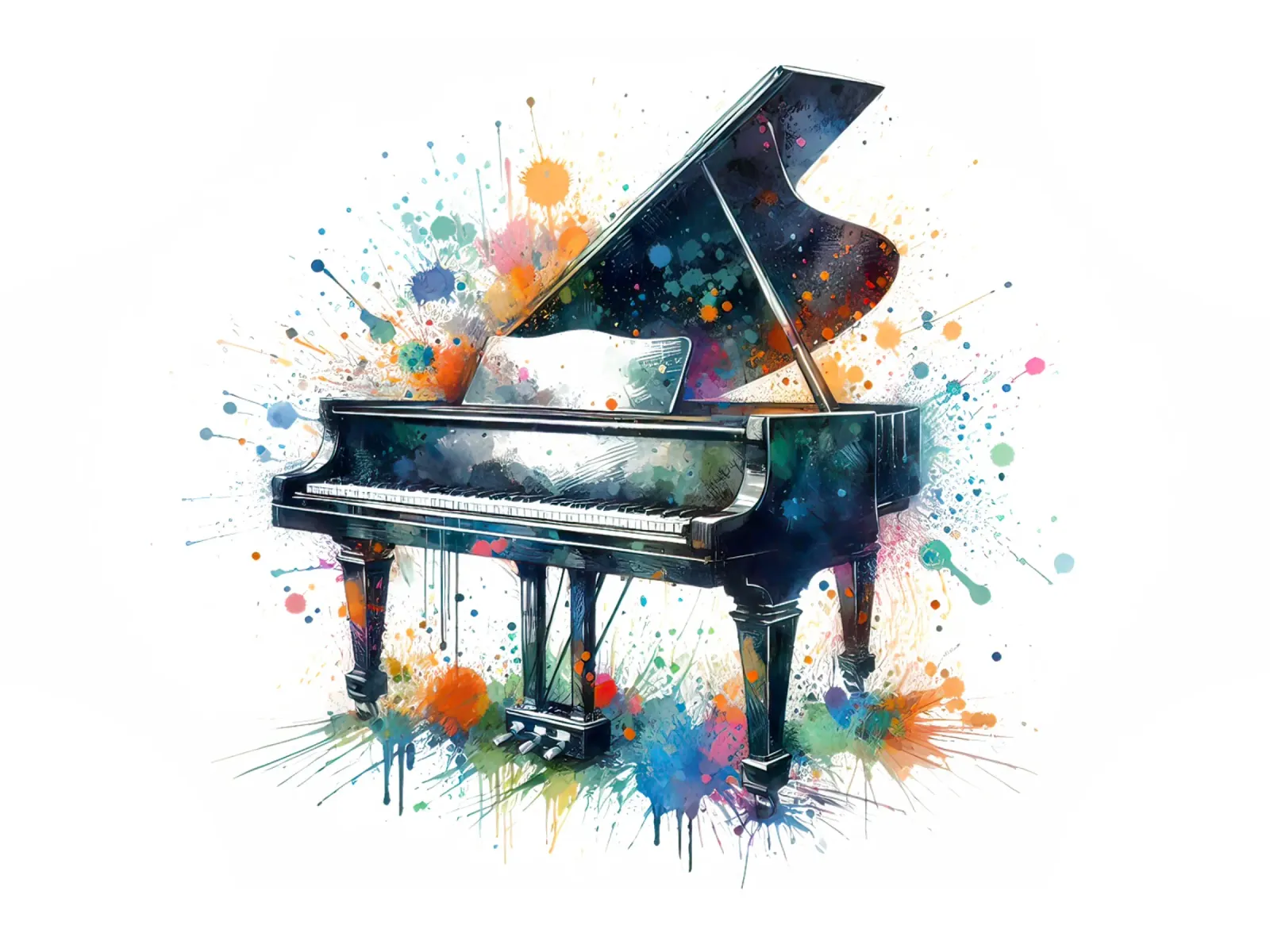 Pianoforte a coda con schizzi di acquerello pellicola backlit da ARTVI-SHOP