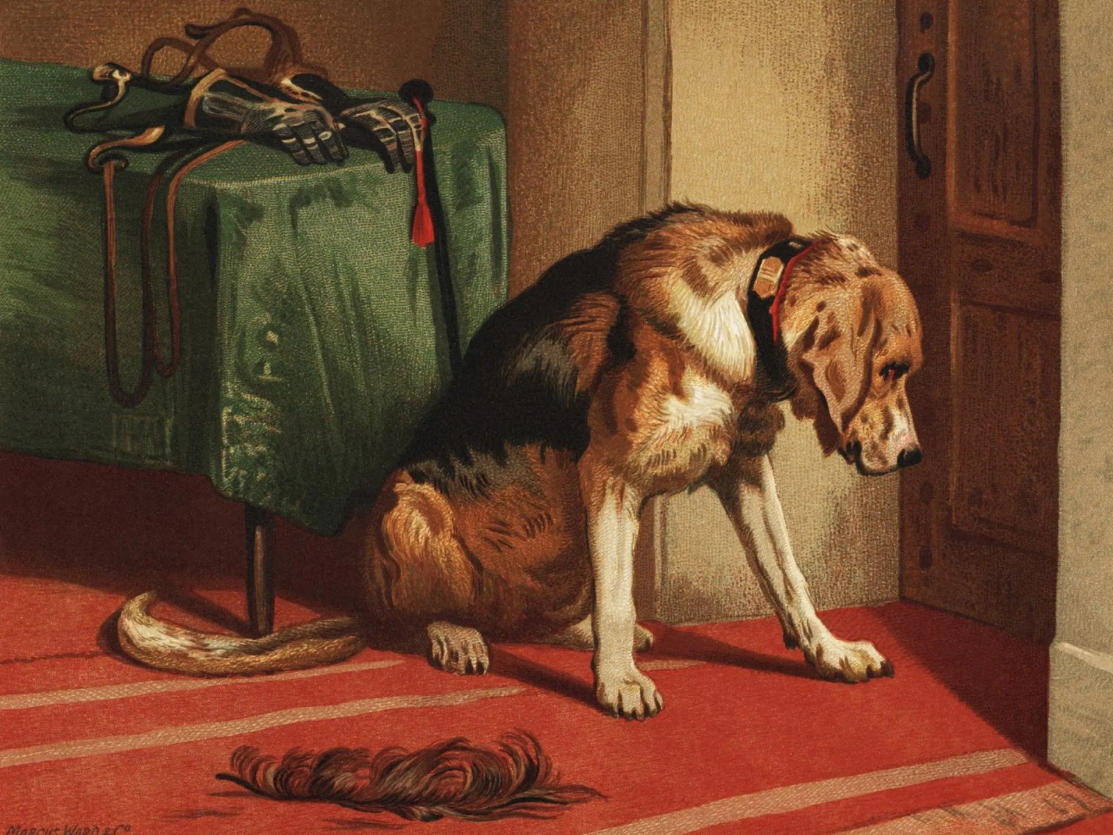 Sir Edwin Landseer – Suspense (1877) Poster von Analic