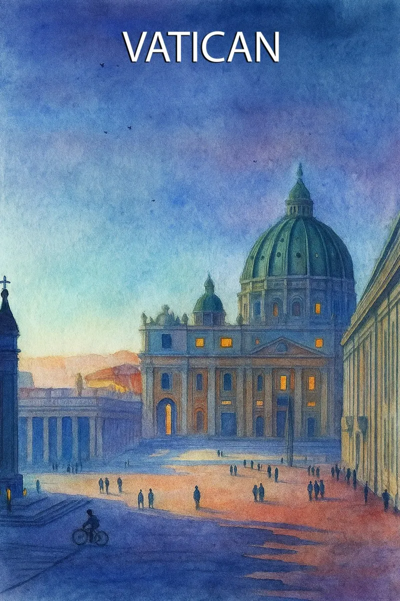 pittura della città del vaticano ilustrazione pellicola backlit da Allghaniz