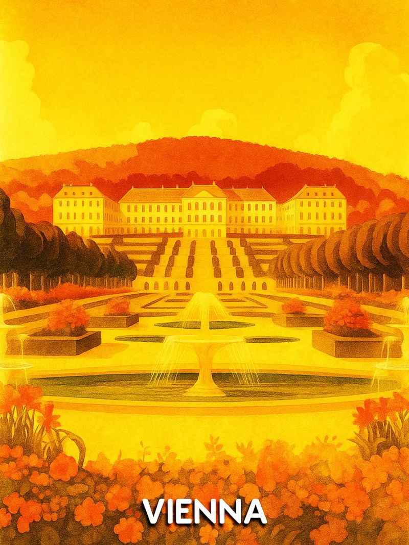 wien stadt malerei ilustration Poster von Allghaniz