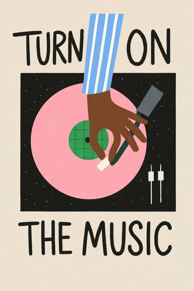 Accendere la musica poster con telaio in plastica da 🥝 KIWI STORE