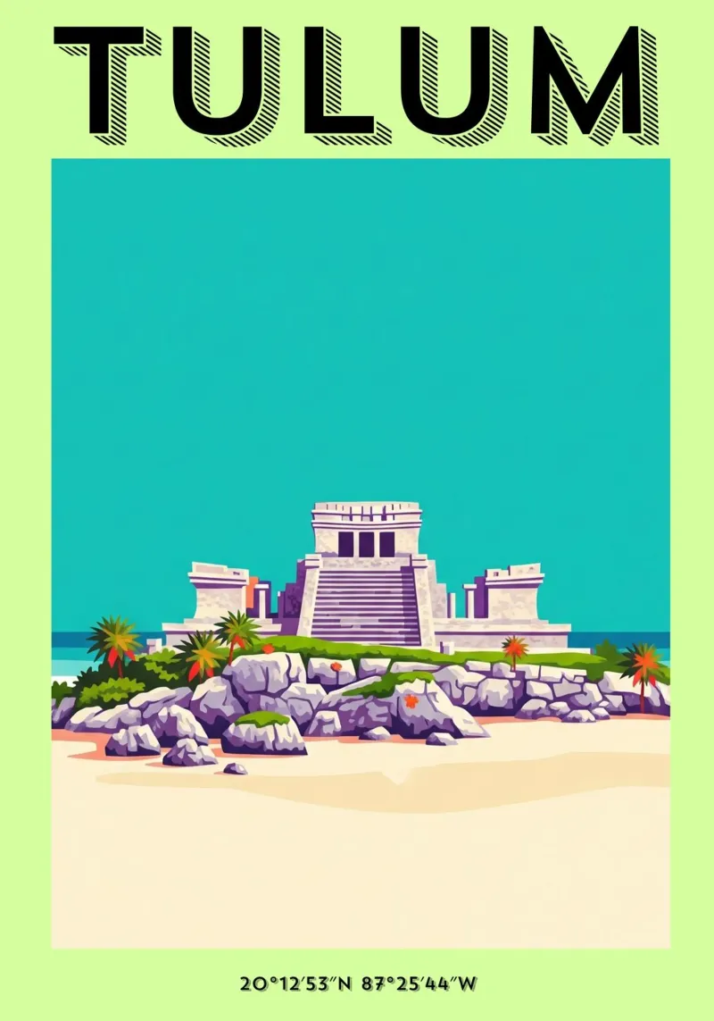 Tulum Summer Vibes. Where Ancients meet the modern poster da ZEN VACATION