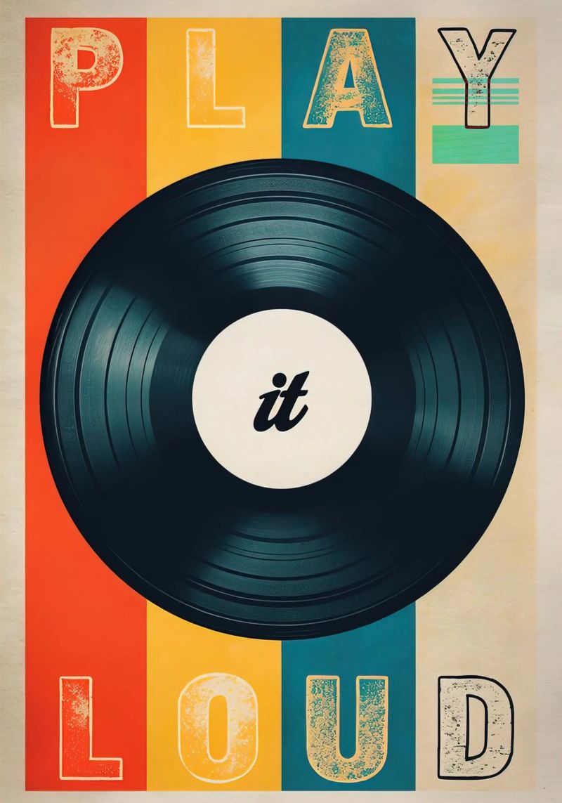 Play it Loud Vinyl Record Art poster by 🥝 KIWI STORE