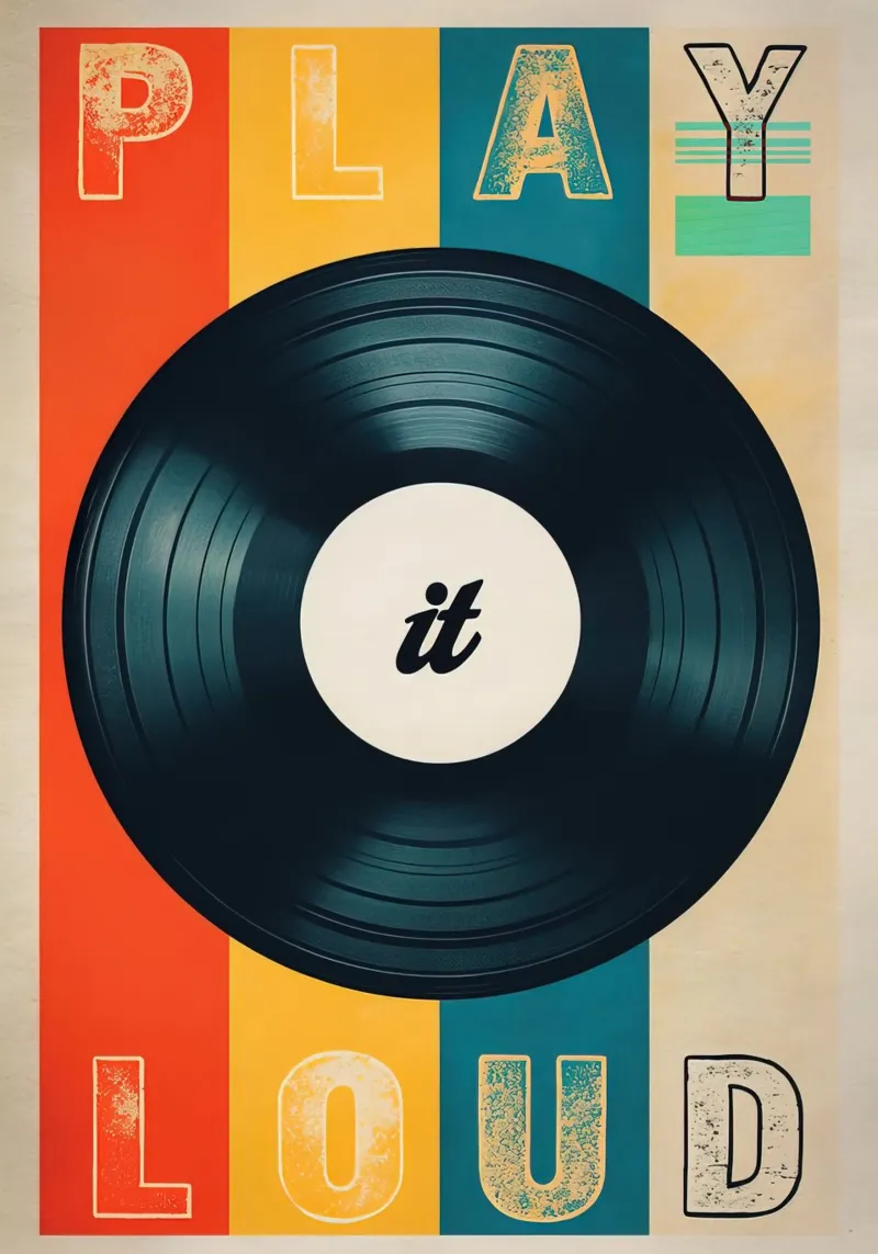 Arte del disco in vinile Play it Loud pellicola backlit da 🥝 KIWI STORE