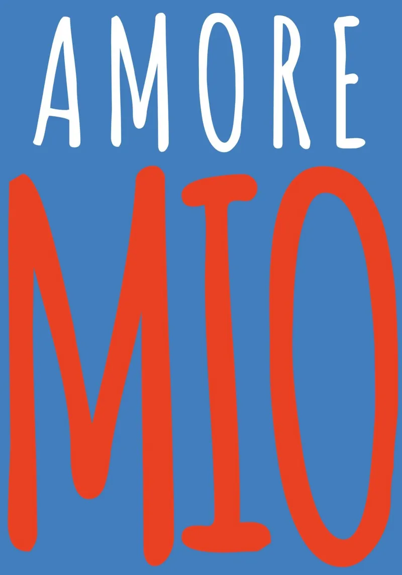 Design tipografico giocoso "Amore Mio pellicola backlit da pdigitalprints
