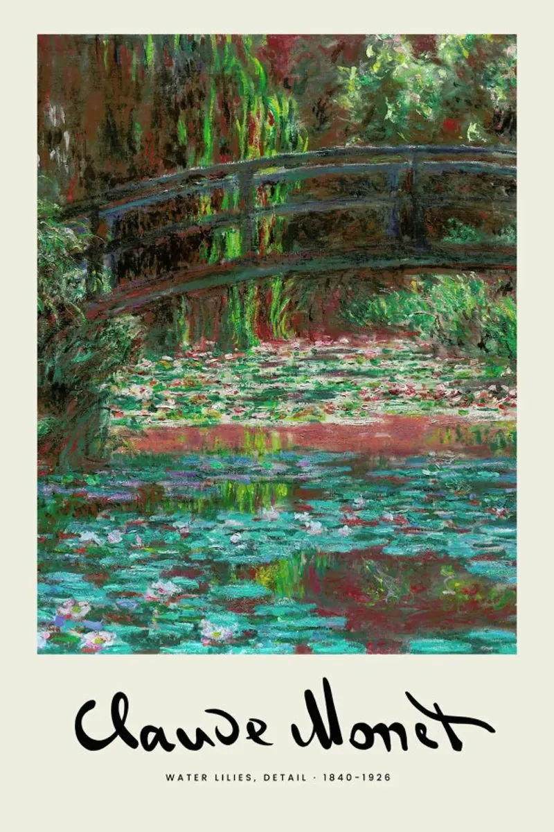 Monet - Signed Water Lilies pellicola backlit da Vintage by JUNIQE