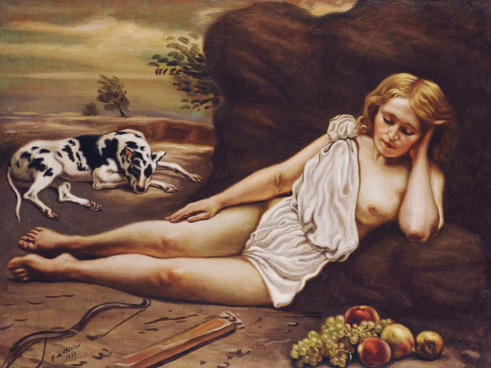 Diana Addormentata nel Bosco by Giorgio de Chirico pellicola backlit da Classic Art Prints