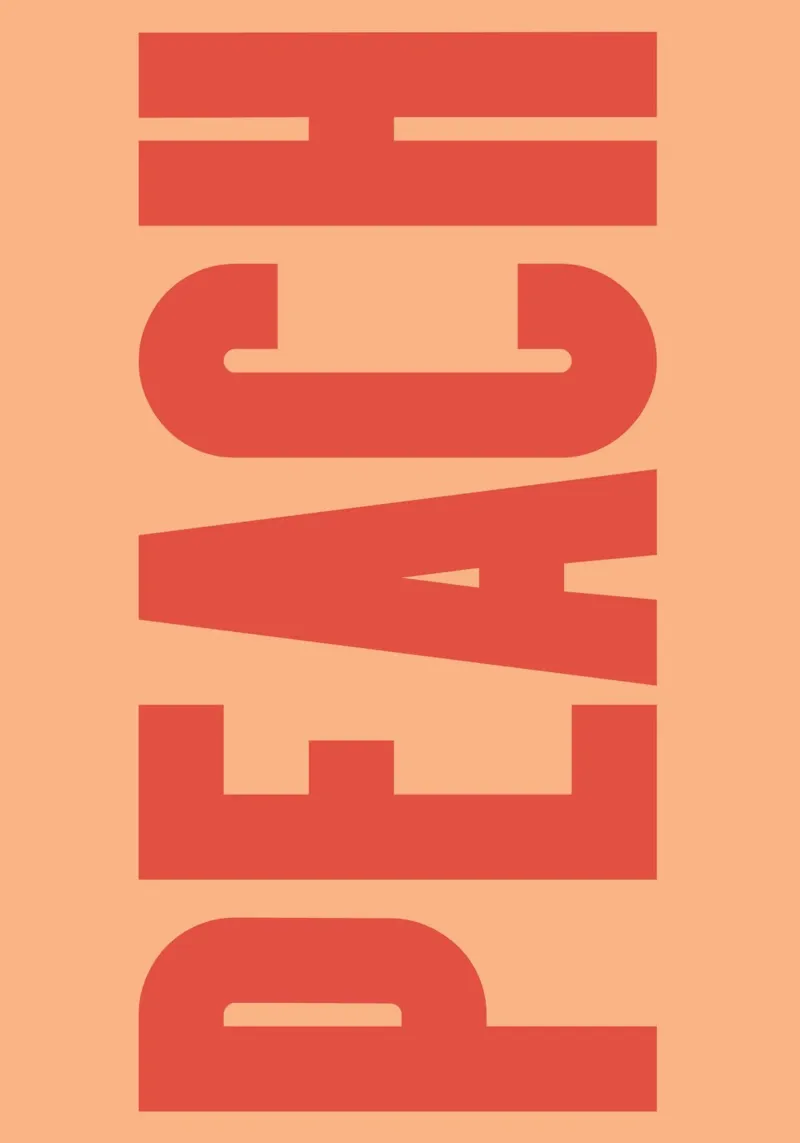 Grassetto verticale Peach Typography Design su sfondo morbido carta hahnemühle da pdigitalprints