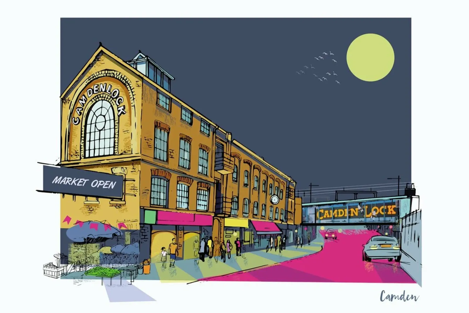 London Camden poster con telaio in alluminio da Rocket68