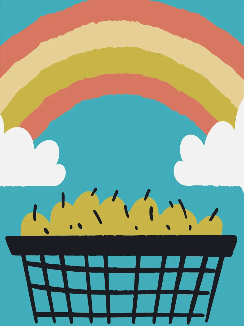 Fruit en regenbogen canvas met Baklijst van TRENDY POSTER SHOP