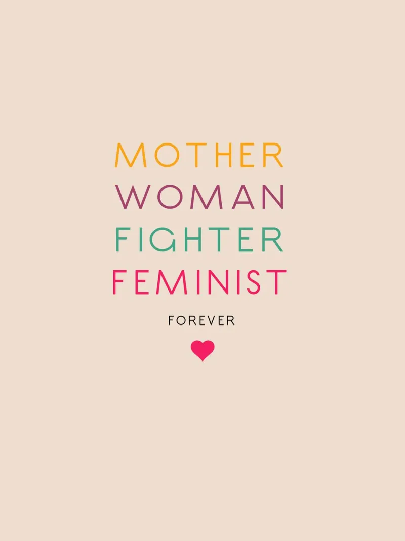 Mother, Woman, Fighter, Feminist poster with aluminum frame by maramirage