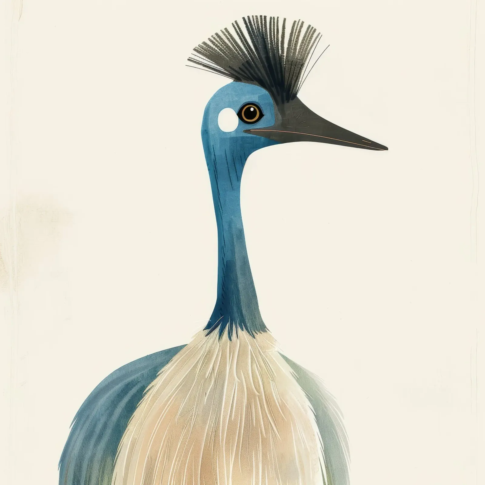 Uno splendido ed elegante uccello dal collo blu, disegnato con delicatezza. pellicola backlit da DesignDoodle