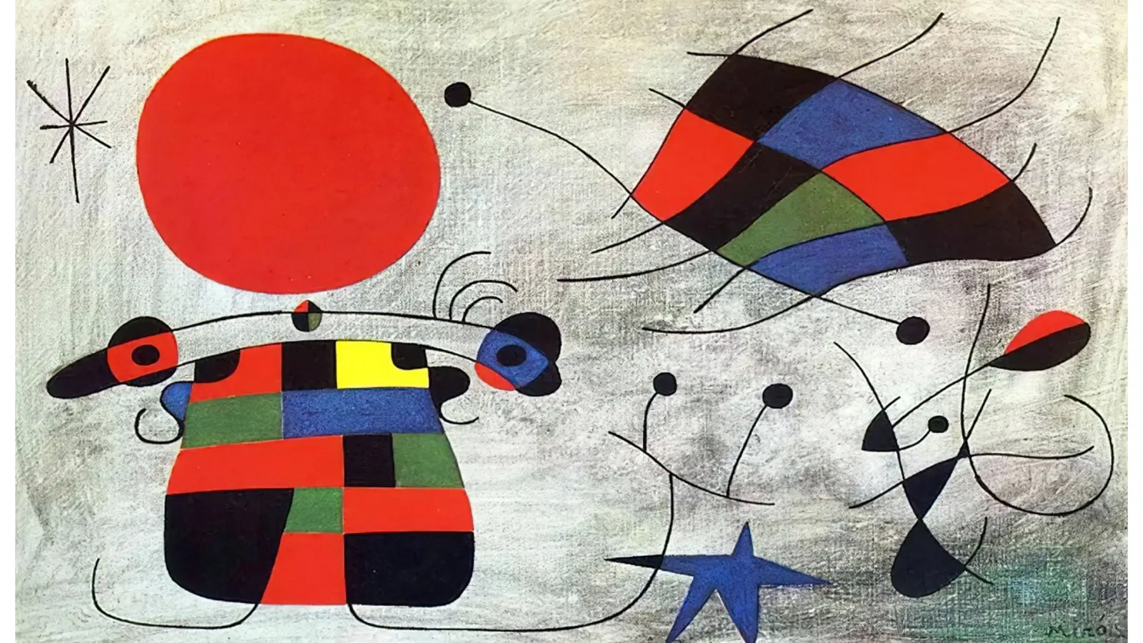 Joan Miró Points et étoile poster avec cadre en aluminium de Danielshop