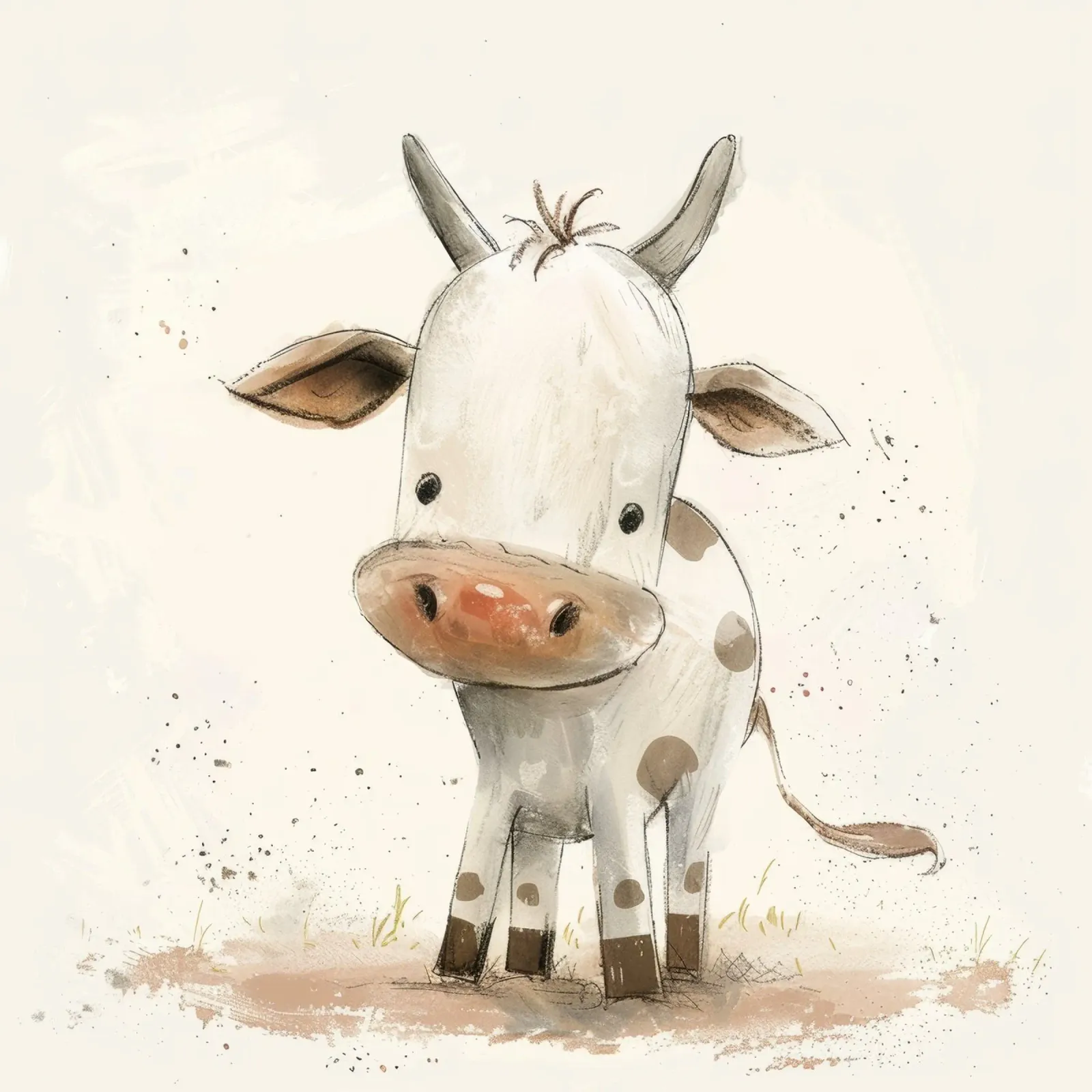 Un'illustrazione simpatica e accattivante di un vitello, plexiglass da DesignDoodle