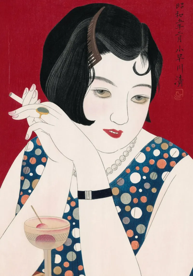 Tipsy | Press Play Kunstdruk | Moderne Japanse Kunst poster met kunststof frame van Press Play Art Prints