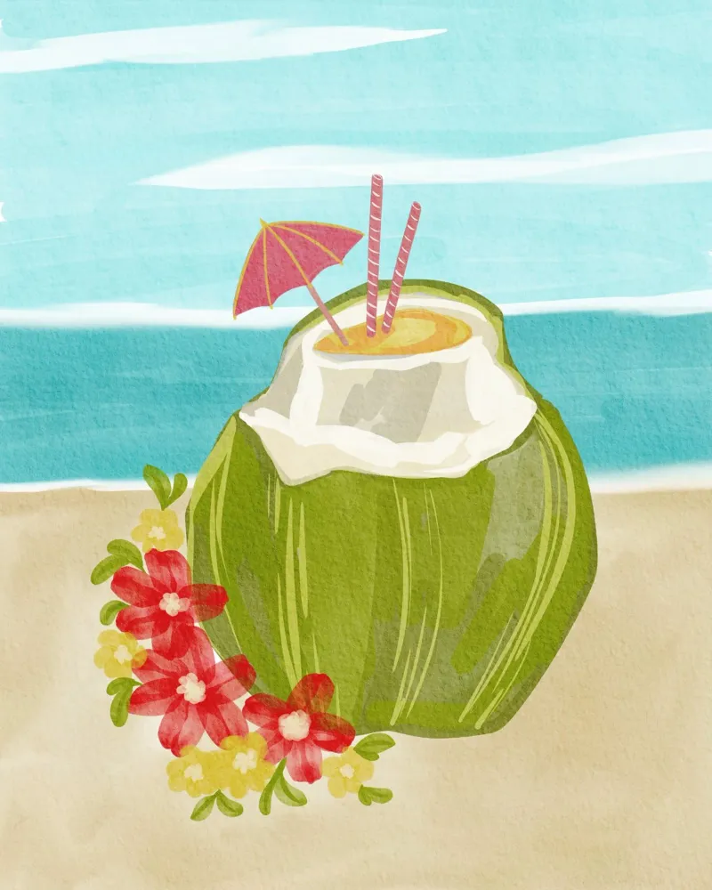 Fresh Coconut poster with plastic frame by Nikita Jariwala