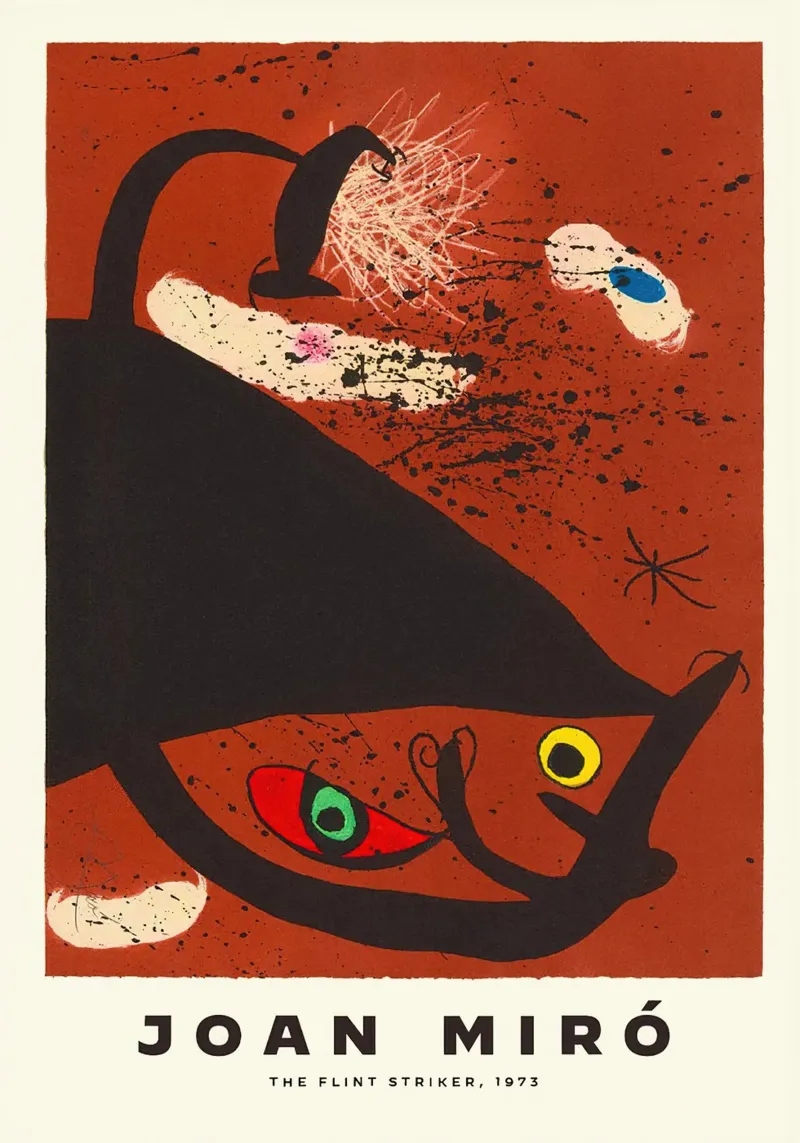 Joan Miro L'attaccante di selce 1973 pellicola backlit da Danielshop