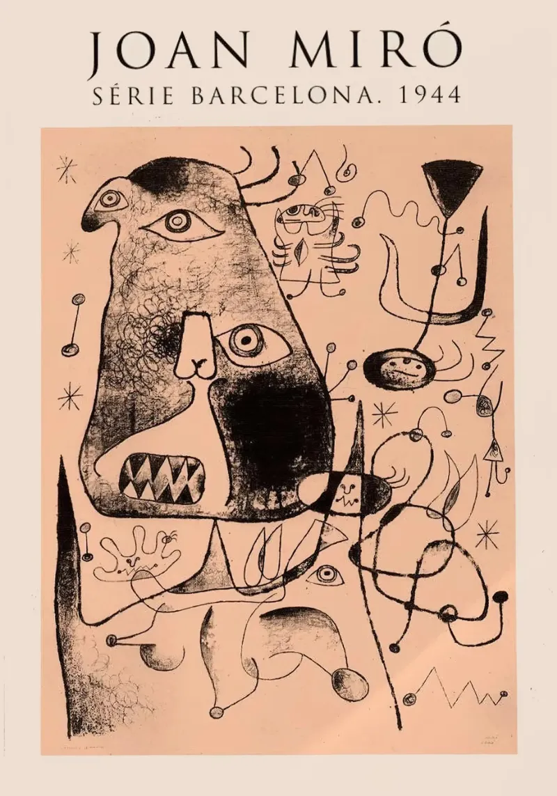 Joan Miro serie barcellona 1944 poster con telaio in alluminio da Danielshop