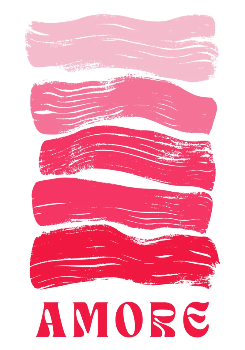 Amore Brush Stroke Art nei toni del rosa e del rosso pellicola backlit da pdigitalprints