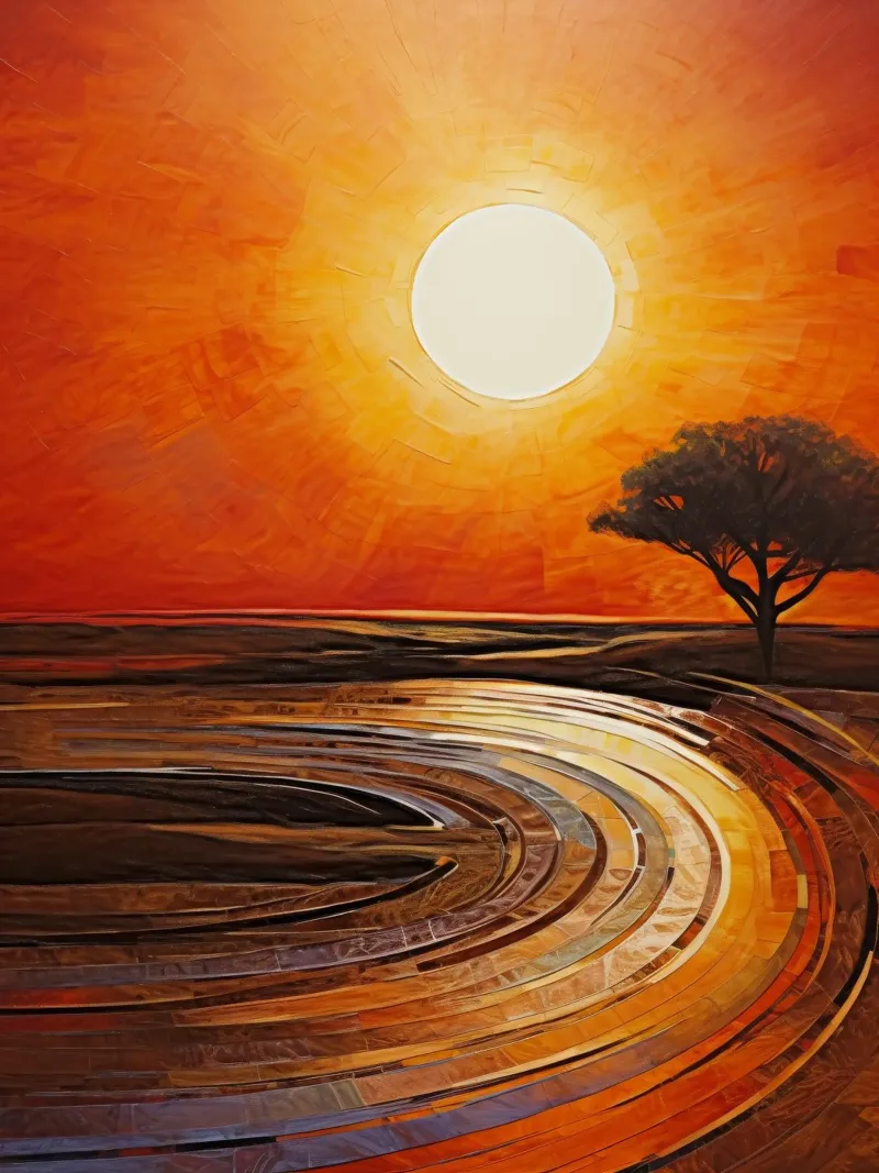 Zonsondergang in Africa poster da Imagine