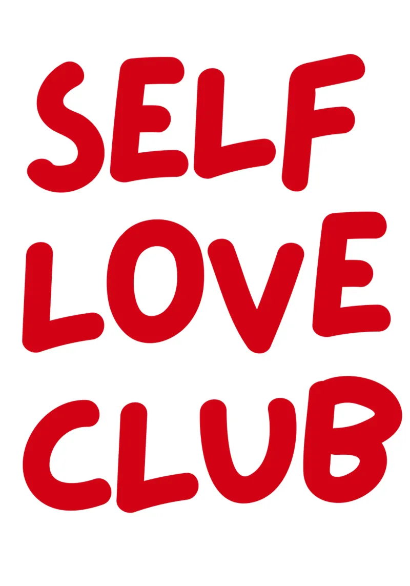Bold Red “Self Love Club” Typography on Black Background canvas with Floater frame by pdigitalprints