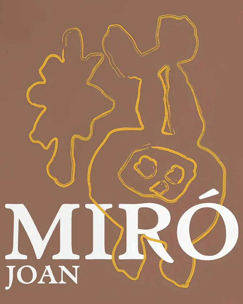 Joan Miro Minimalist Art poster with wooden frame by Danielshop