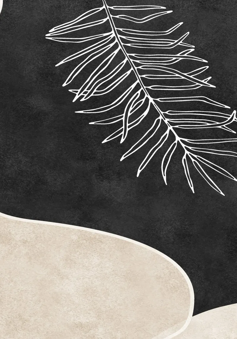 abstract boho white leaf plexiglass da vintageshop