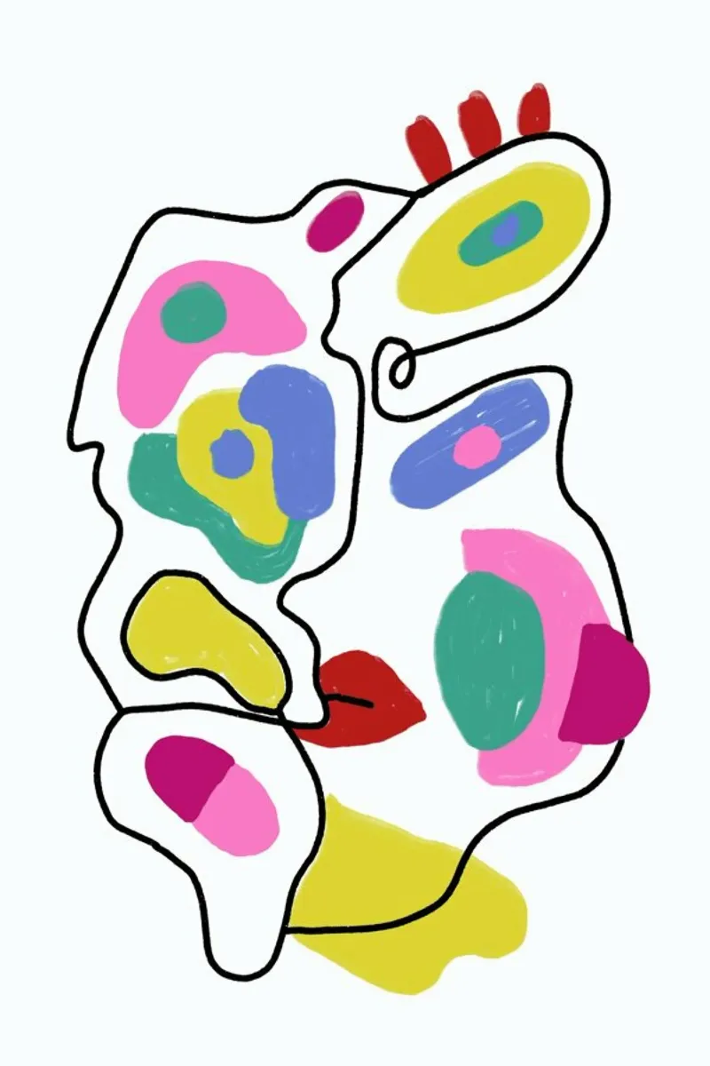 Line Drawing Colour Pop Faces pellicola backlit da Vasare Nar