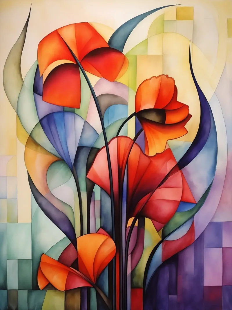 Flor abstracta metacrilato de Imagine