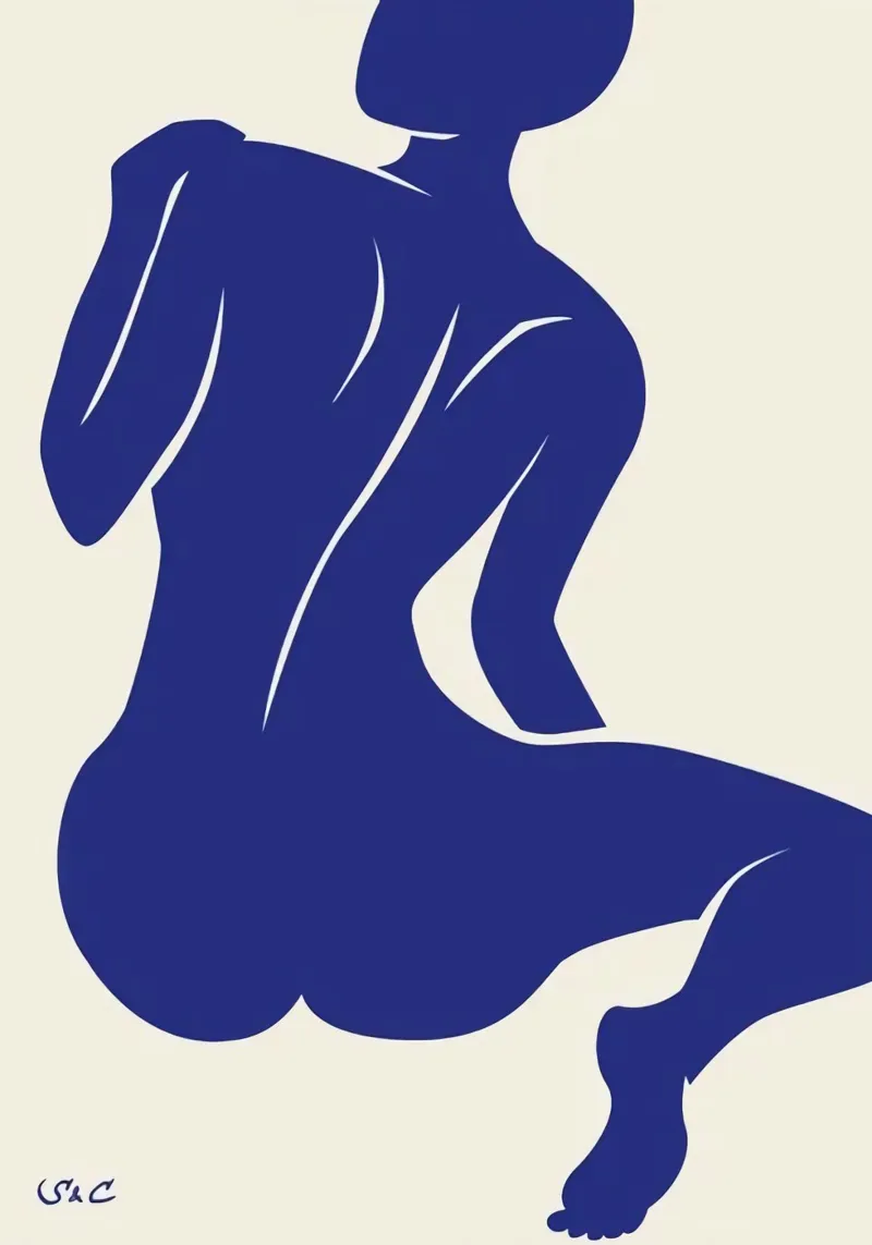 Figure di persone blu di Matisse pellicola backlit da Mandy Gray