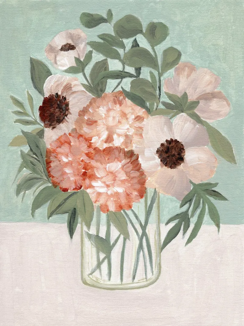 flower vase poster with wooden frame by Nikitajariwala