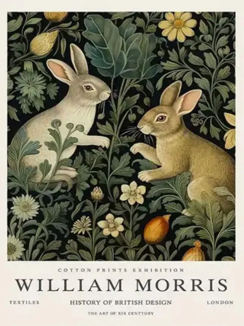 due conigli nei cespugli william morris pellicola backlit da komo store