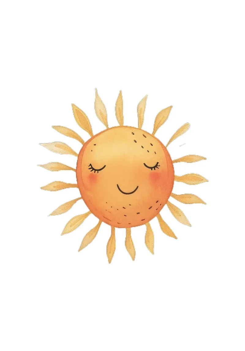 Stampa acquerellata "Peaceful Sun" - Decorazioni per la cameretta Boho alluminio dibond da ClubArt