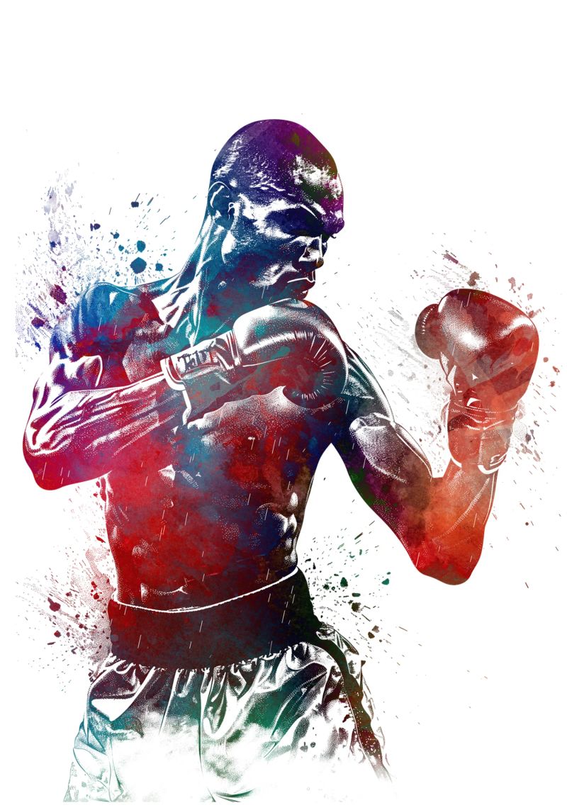 Boxen Sport Kunst weiß Poster von SPORT