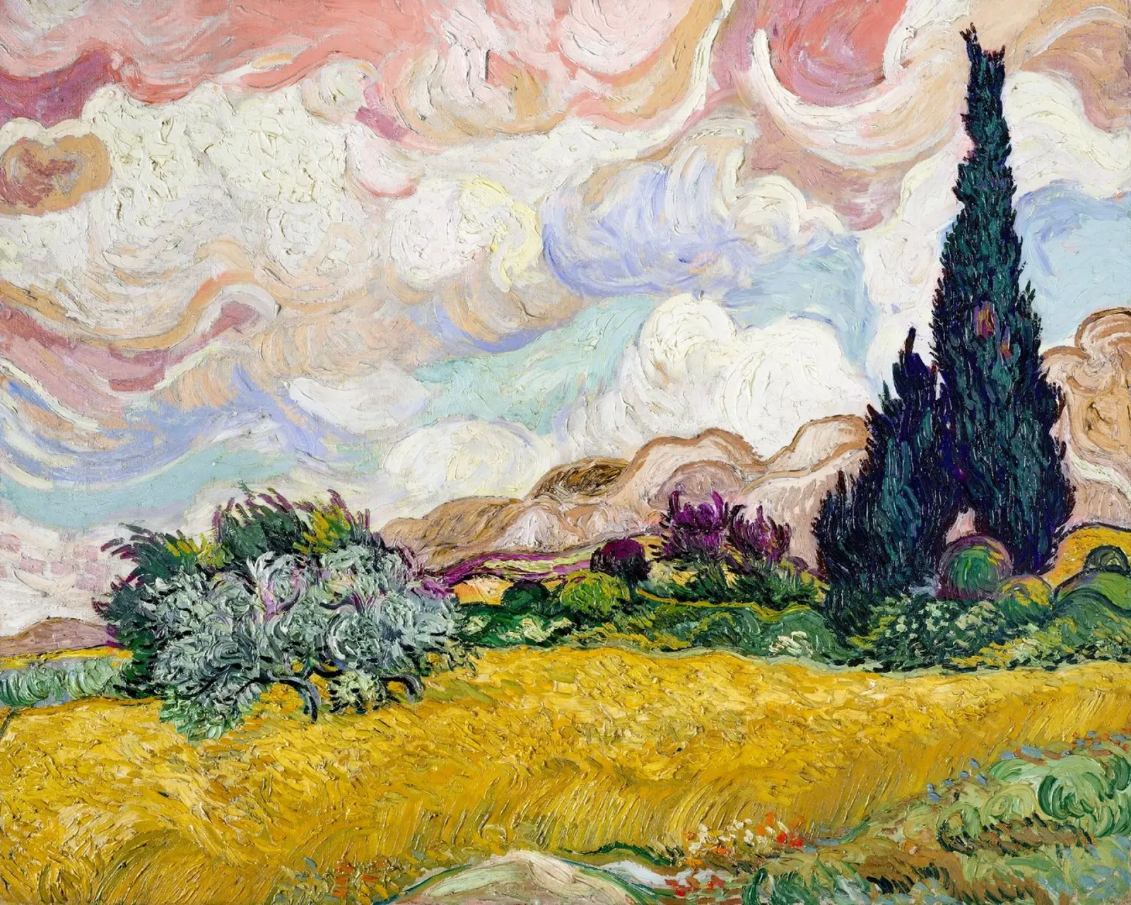Van Gogh's Wheat Field with Cypresses - Post-Impressionism A canvas by NorwesClub