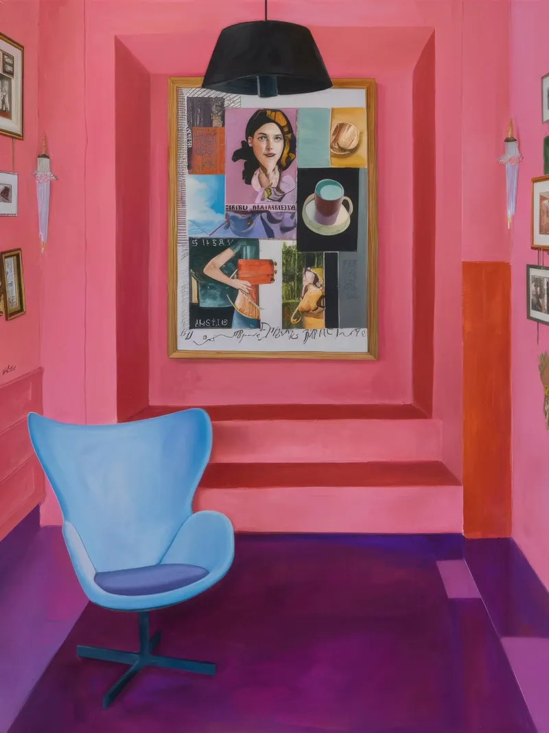 Vista interna chic poster con telaio in legno da Opal Strokes