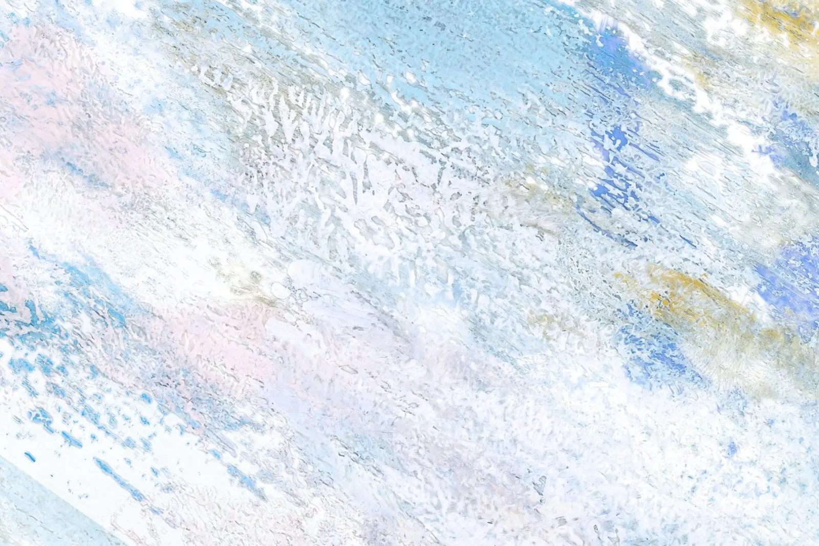Wintergletsjer abstract - Textured Ice Pastel Art Print canvas met Baklijst van NorwesClub