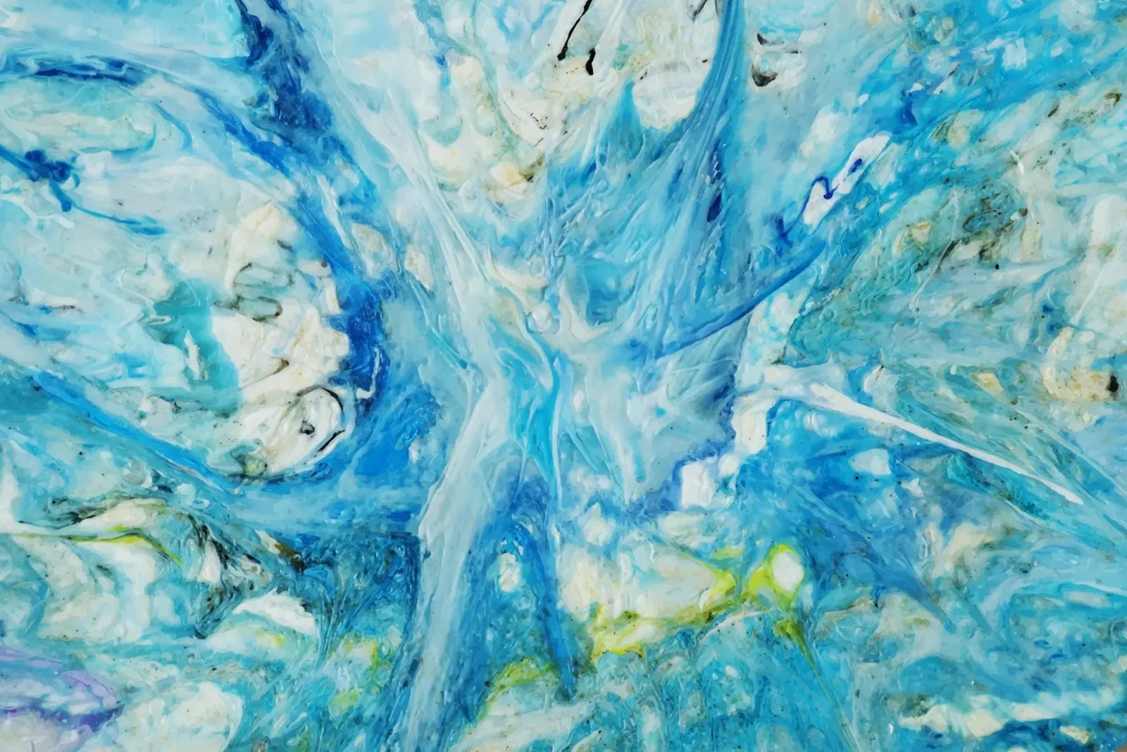 Aqua Ocean Abyss - Abstract Fluid Resin Art Print canvas by NorwesClub