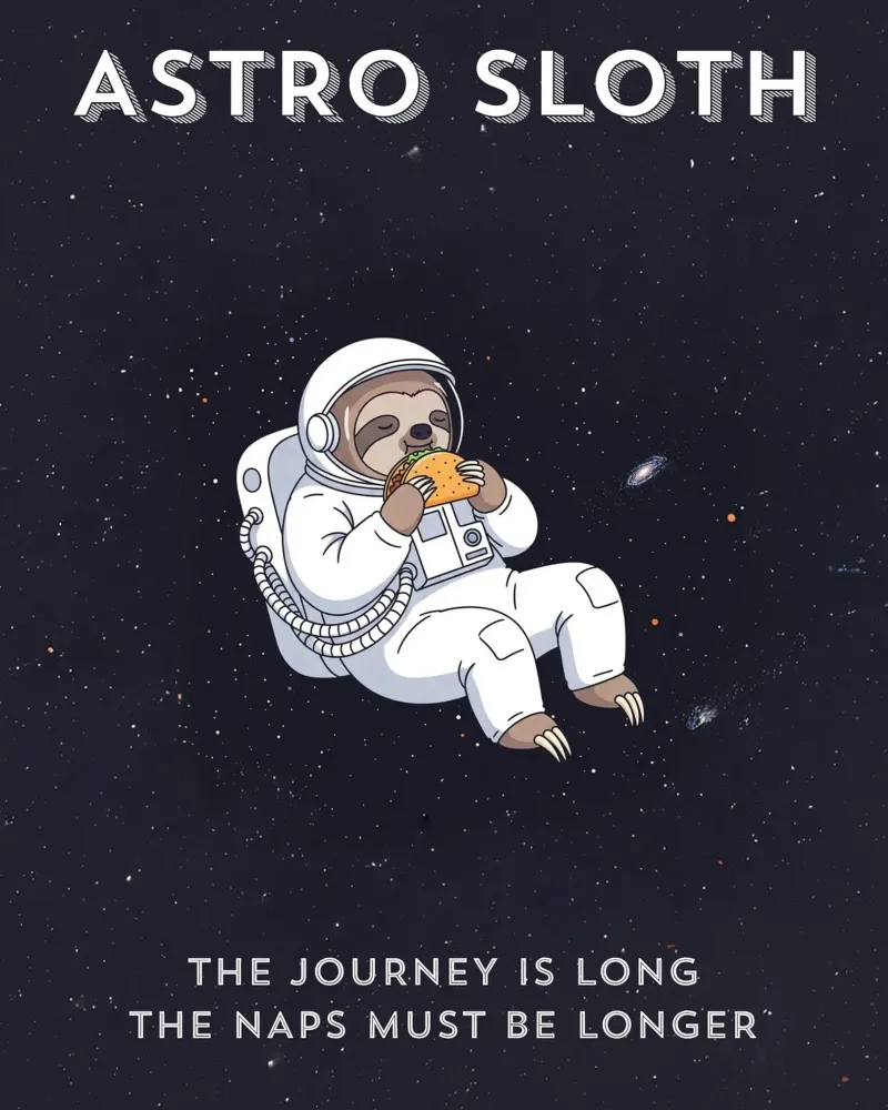 ASTRO SLOTH: Maybe It's Not Procrastination, It's My Orbit. canvas by ZEN VACATION