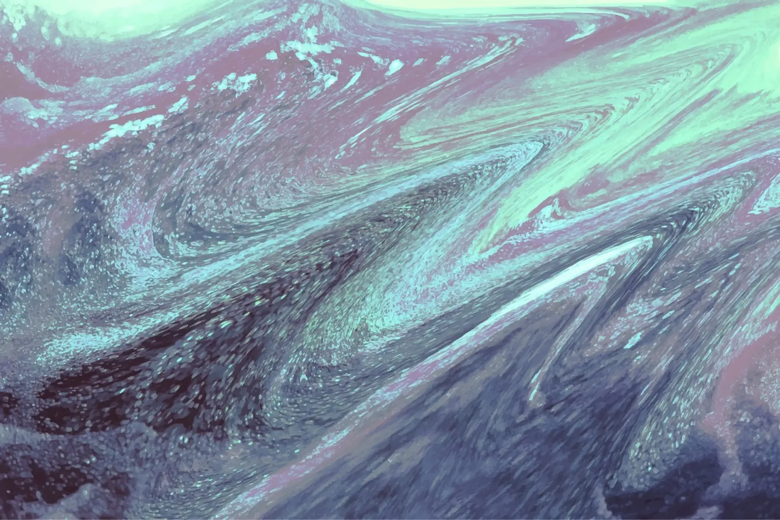 Cosmic Teal & Purple Swirl - Abstract Fluid Art Print hahnemühle by NorwesClub