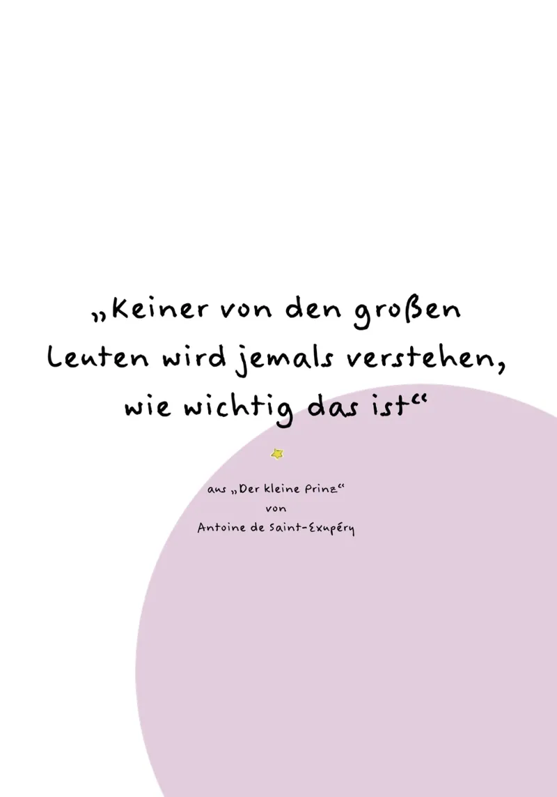 Zitat kleiner Prinz. Hahnemühle von FRICKE DESIGN