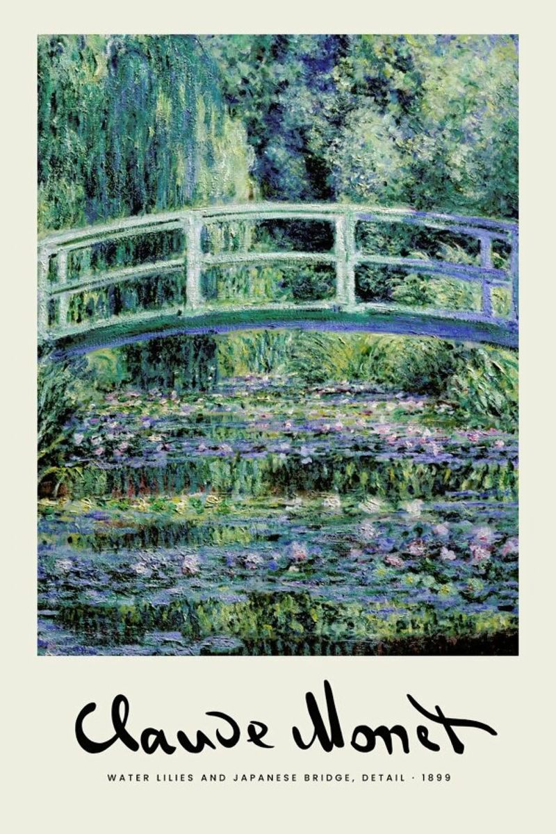 Monet – Signed Japanese Bridge pellicola backlit da Vintage by JUNIQE