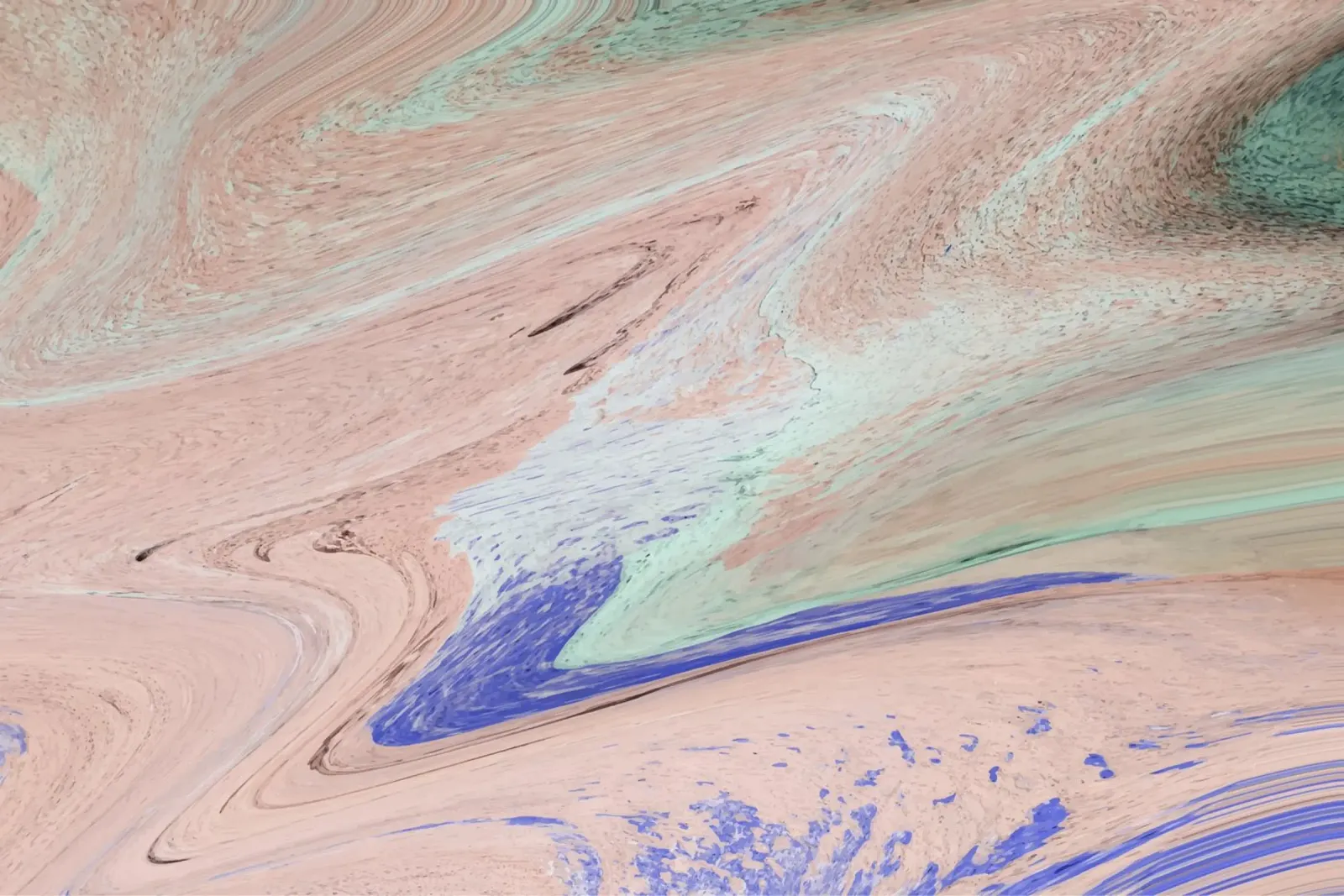 Pastel Swirl Marble - Abstract Fluid Art Print canvas by NorwesClub