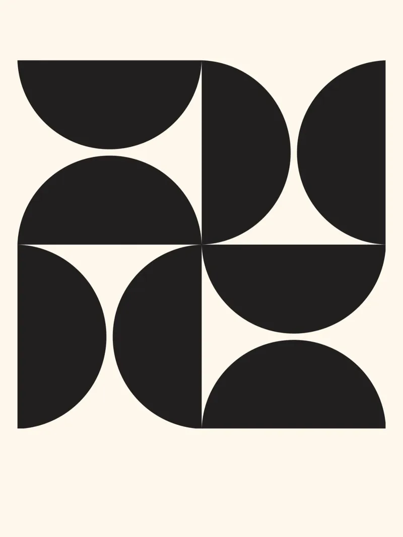 Bauhaus Schwarz – Geometrisches Minimal Poster Modern Poster mit Kunststoffrahmen von Casa Calm