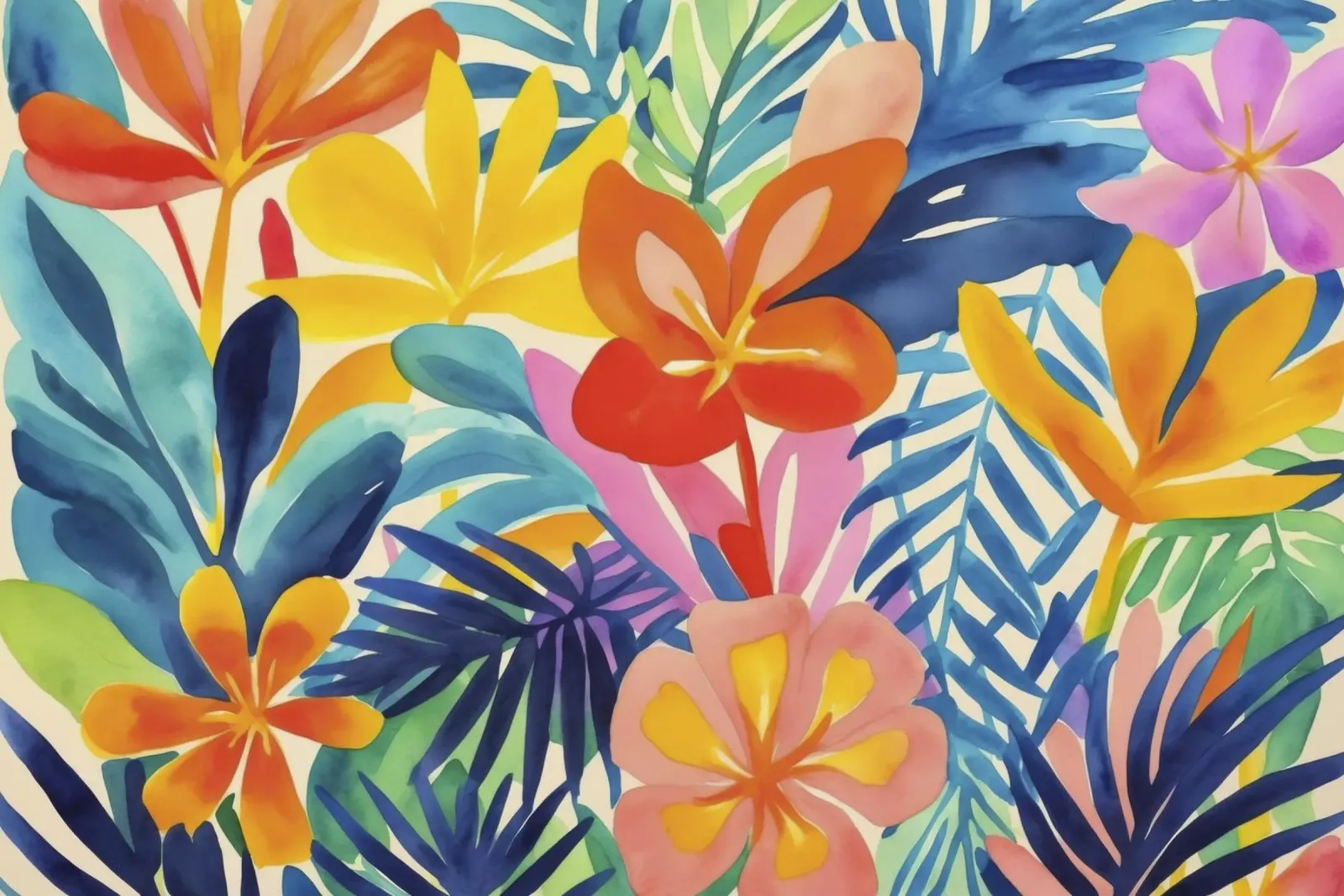 Fiori audaci Vibrazioni tropicali poster con telaio in legno da Andrea Haase Modern Home